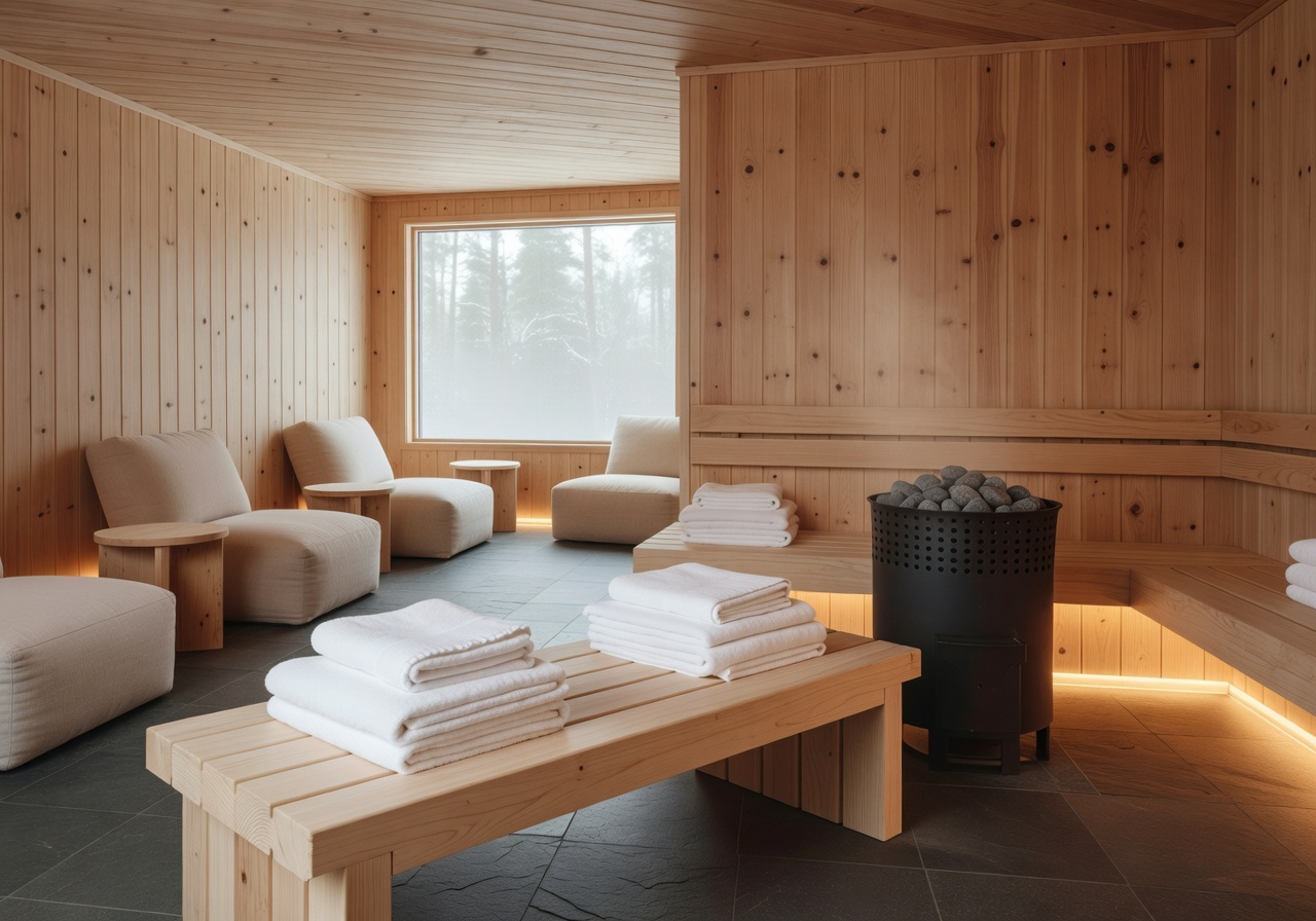 Finnish sauna spa wellness lounge