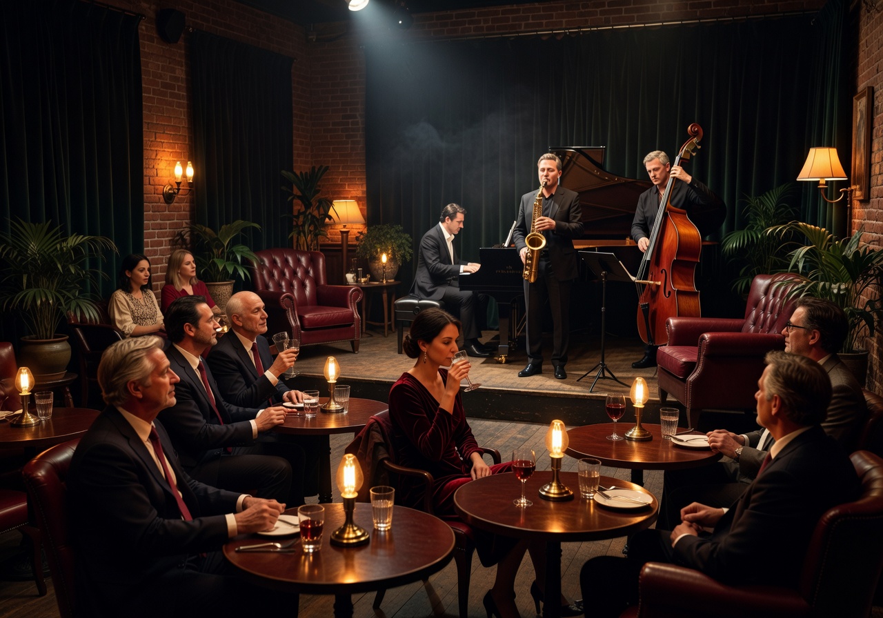 Live jazz lounge with intimate seating